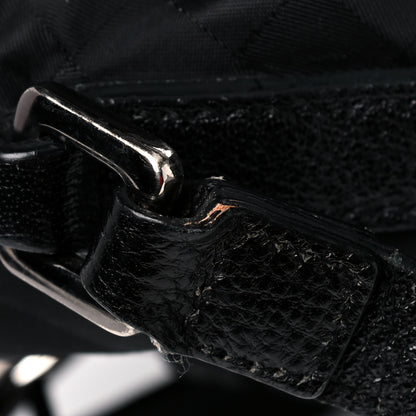 Burberry Nylon Tonal Check Drawstring Tote Black 12 of 18