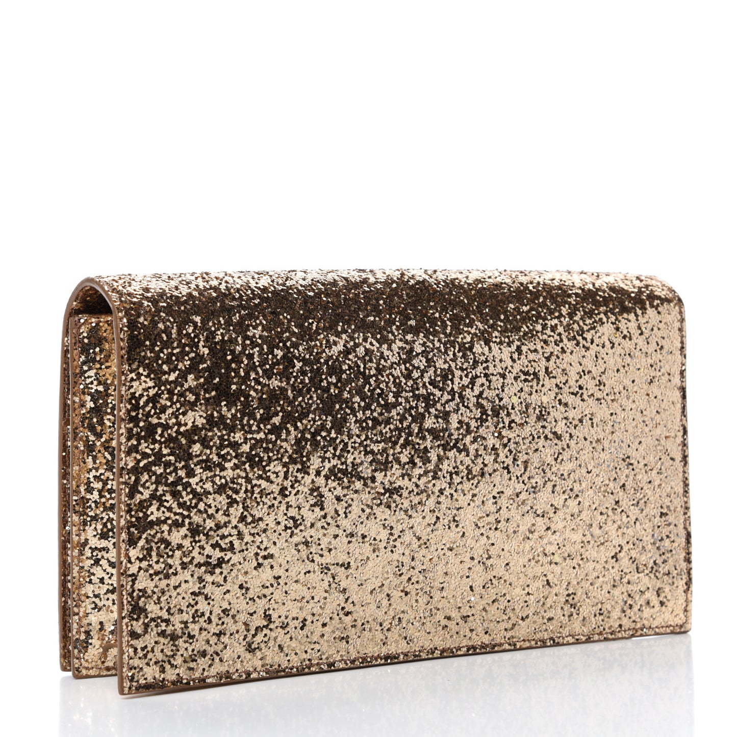Glitter Classic Kate Monogram Clutch Gold