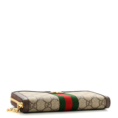 Gucci GG Supreme Monogram Web Ophidia Zip Around Wallet Brown 4 of 9