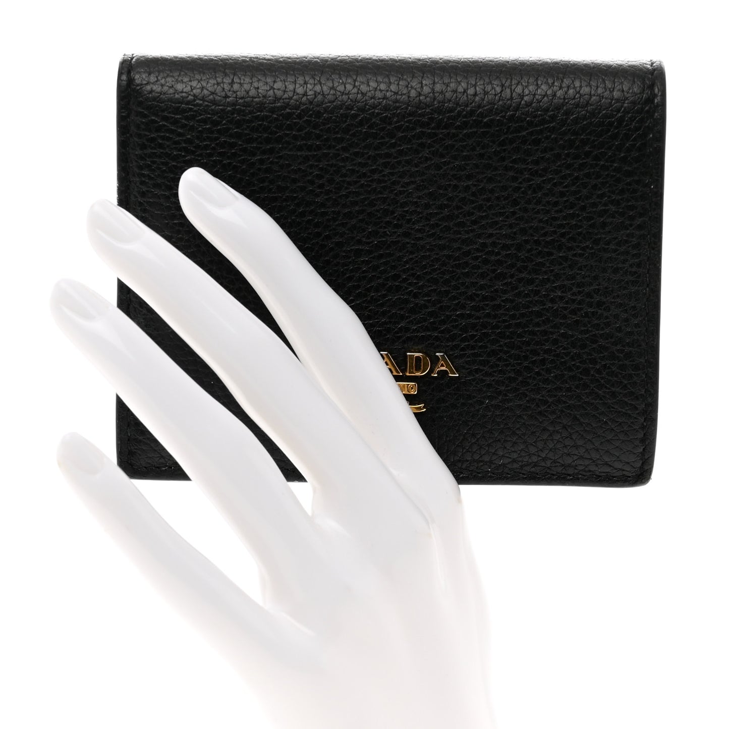 Vitello Daino Small Bi-Fold Walle Black Fuoco