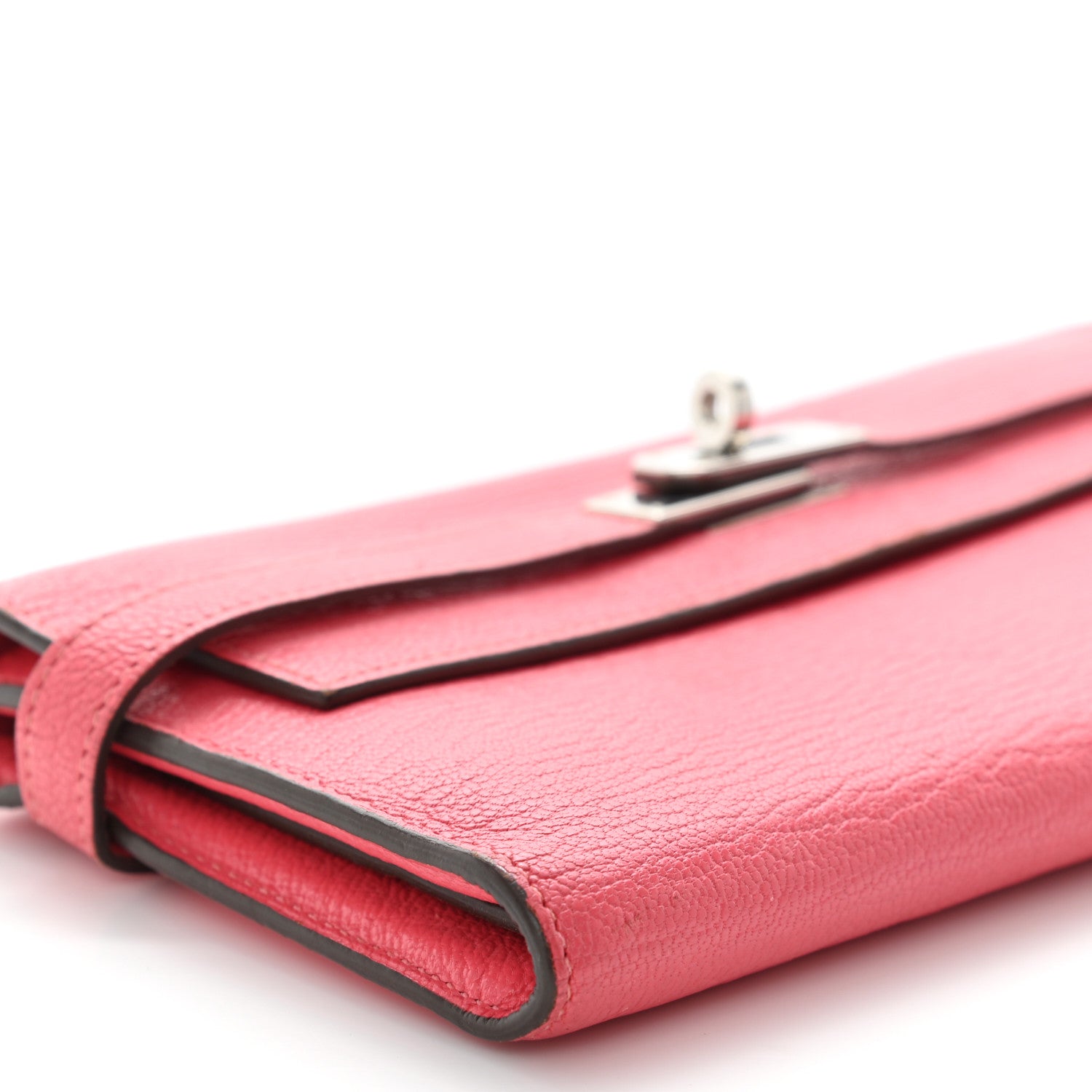 Hermes Chevre Mysore Kelly Longue Wallet Rose Lipstick 9 of 16