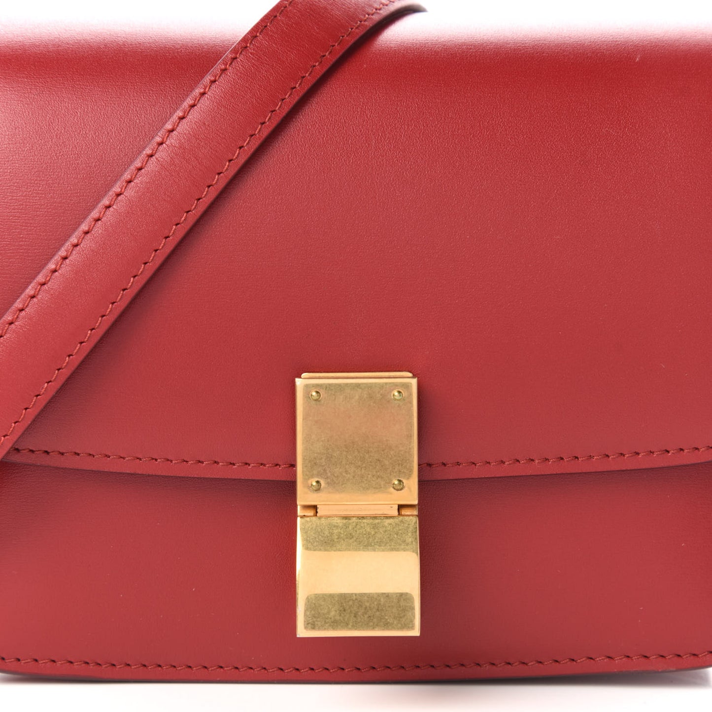 Box Calfskin Small Classic Box Flap Bag Red