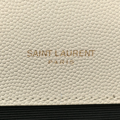 Saint Laurent Grain De Poudre Textured Mixed Matelasse Medium Triquilt Monogram Satchel Crema Soft 6 of 16