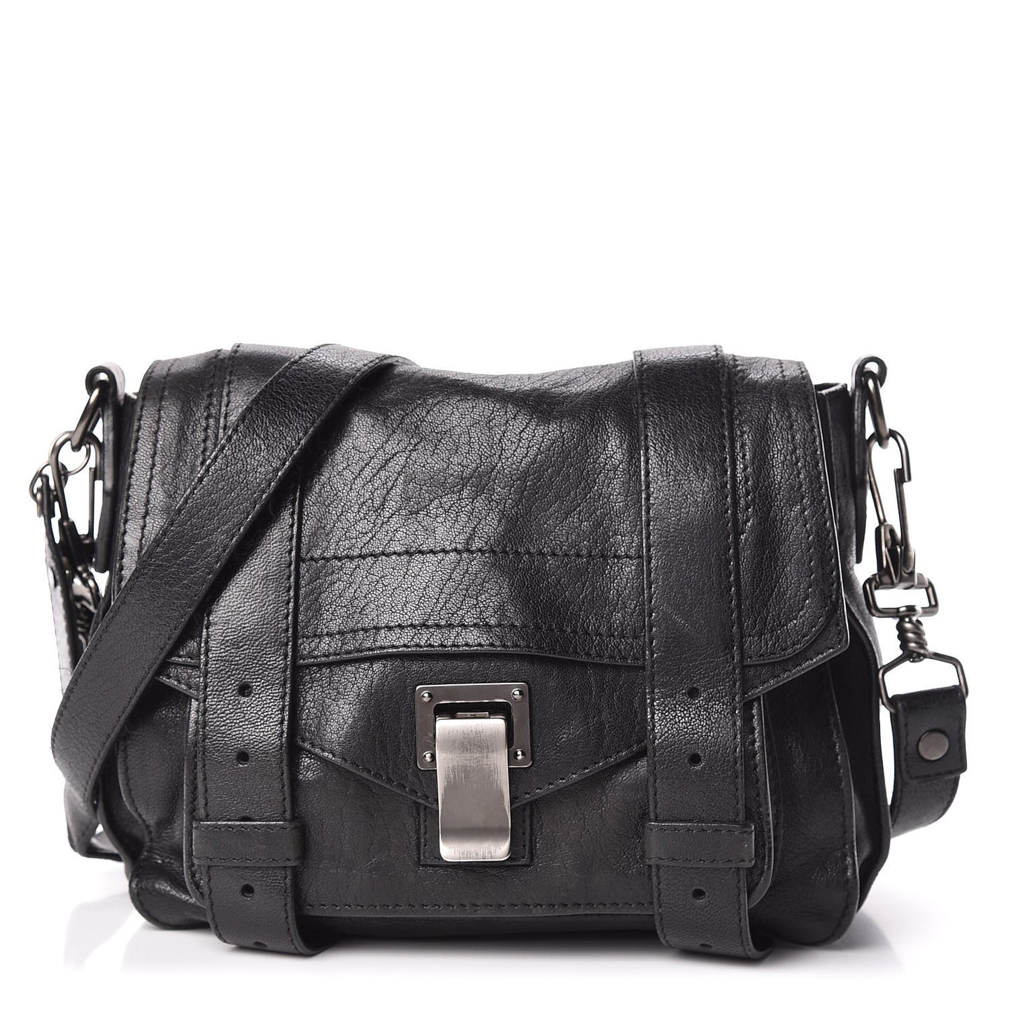 Lambskin PS1 Mini Pouch Messenger Black