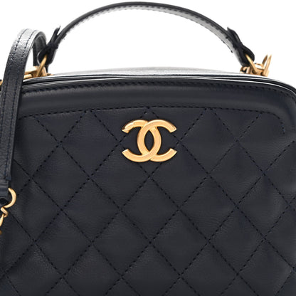 Chanel Calfskin Quilted CC Small Vanity Case Navy 14 of 21