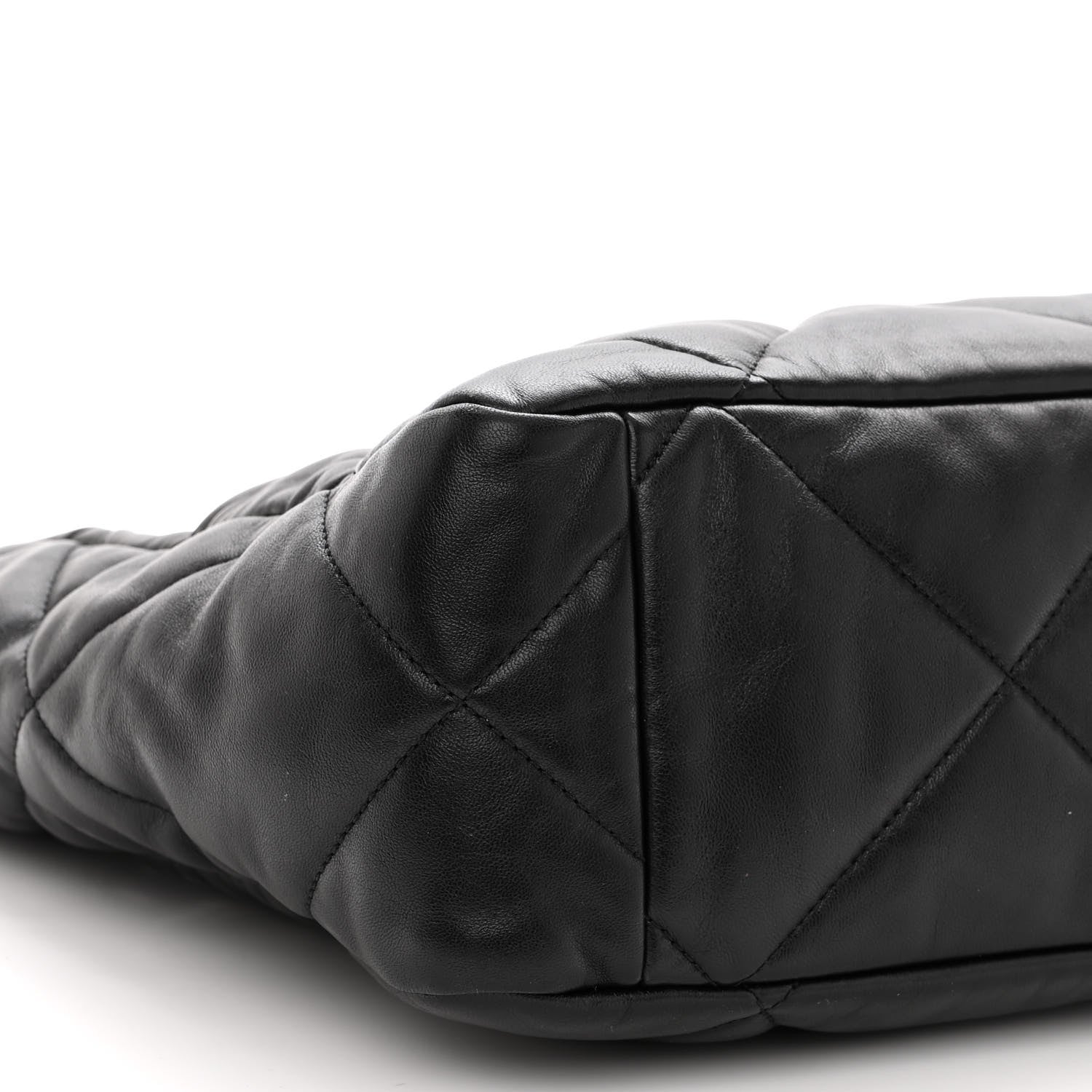 Chanel Lambskin Quilted Chanel 19 East West Shopping Bag Black 9 of 10