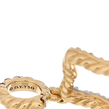 David Yurman 18K Yellow Gold Diamond Cable Collectibles Quatrefoil Pendant 3 of 4