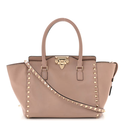 Valentino Garavani Vitello Small Rockstud Double Handle Tote Poudre 1 of 12