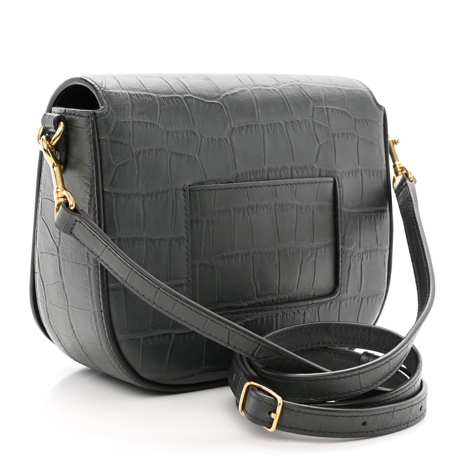 Mulberry Crocodile Embossed Calfskin Small Darley Satchel Green 3 of 12