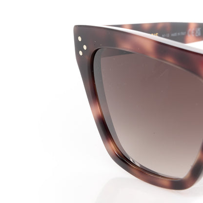 Celine Acetate Flat Top Bold 3 Dots Sunglasses CL40256I Dark Havana 8 of 9