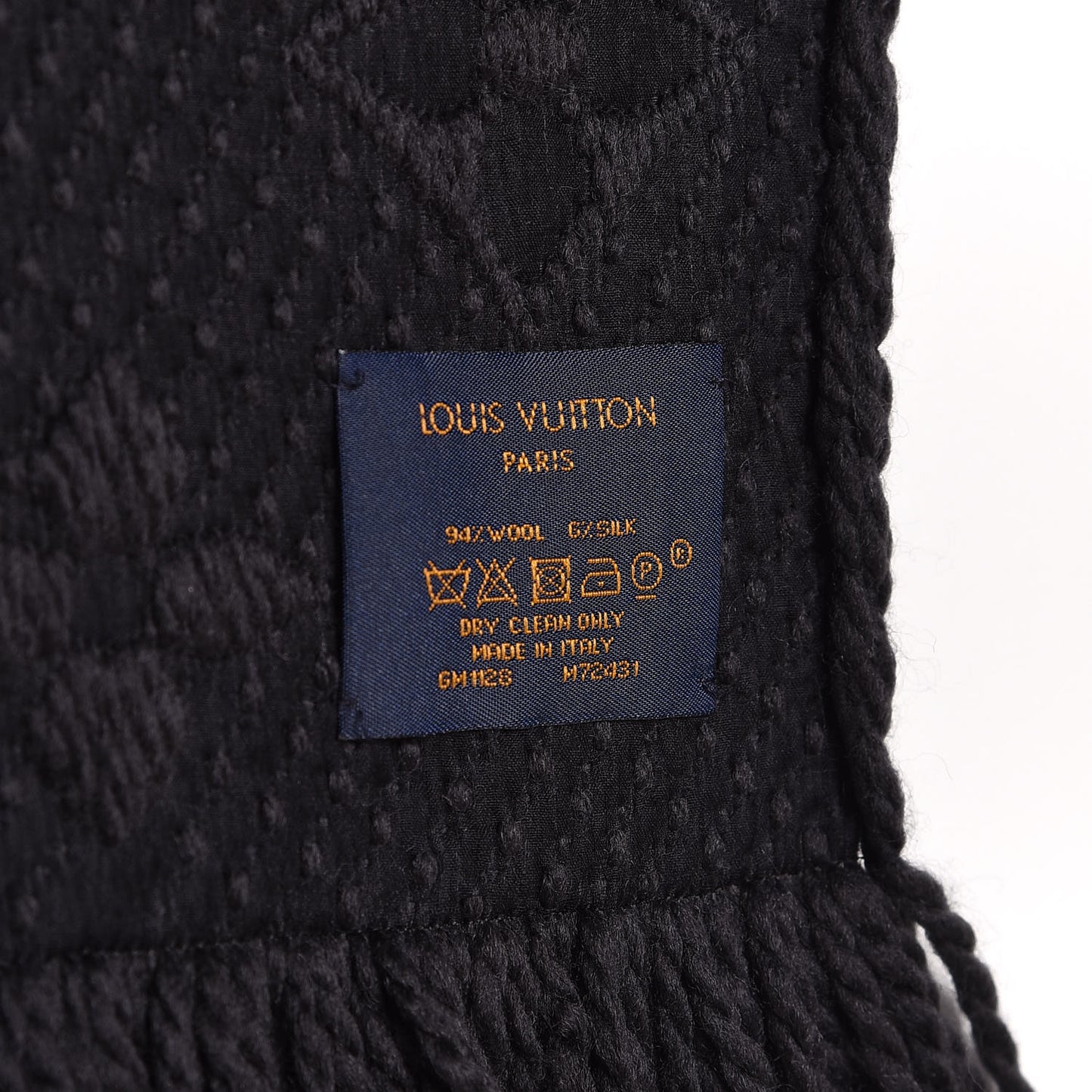Wool Silk Logomania Scarf Black