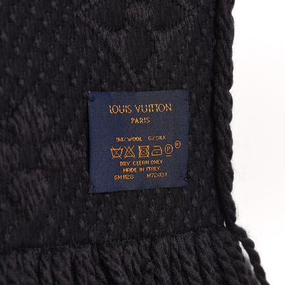 Louis Vuitton Wool Silk Logomania Scarf Black 4 of 4