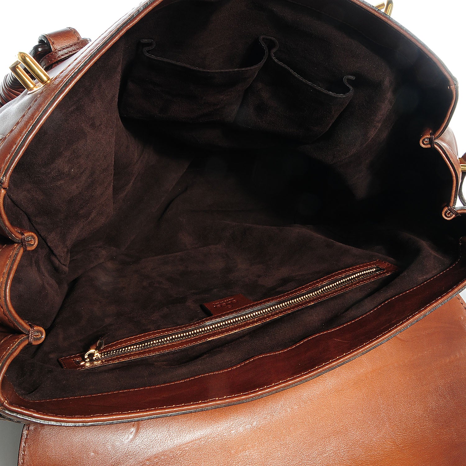Gucci Leather Handmade Large Top Handle Bag Brown 5 of 8