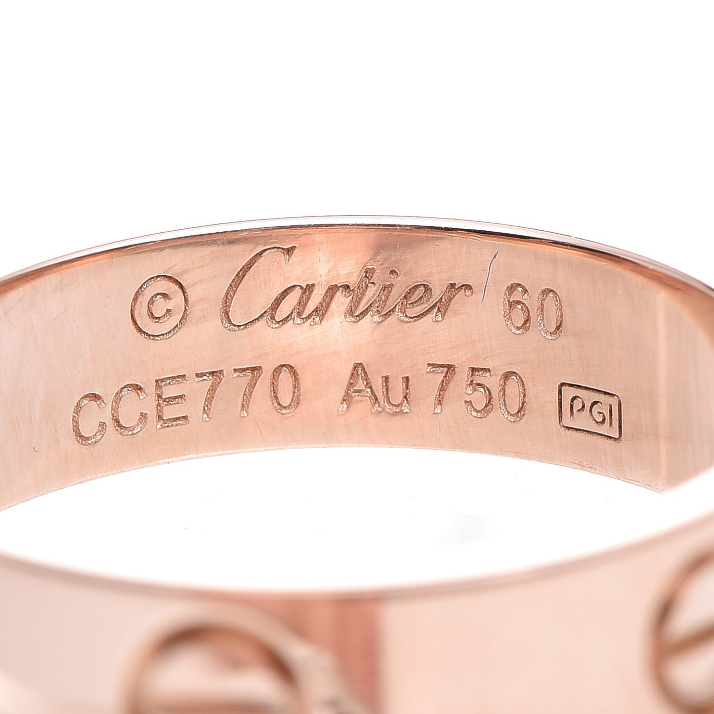 18K Pink Gold 5.5mm LOVE Ring 60 9