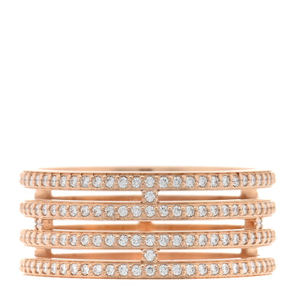 Hermes 18K Rose Gold Diamond GM Ariane Wedding Band Ring 56 7.5 3 of 5