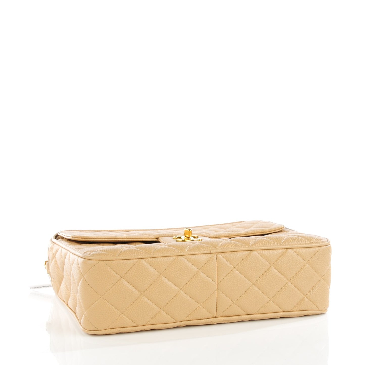 Caviar Quilted Camera Case Beige
