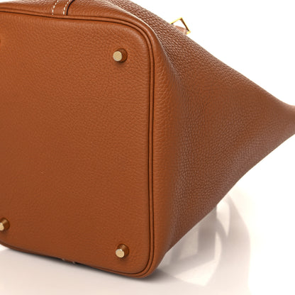 Hermes Taurillon Clemence Picotin Lock 22 MM Gold 9 of 10