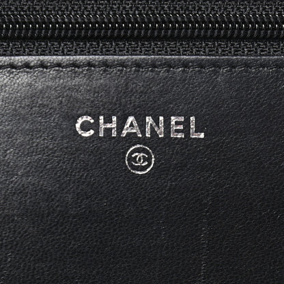 Chanel Lambskin Quilted Wallet On Chain WOC Black 6 of 10