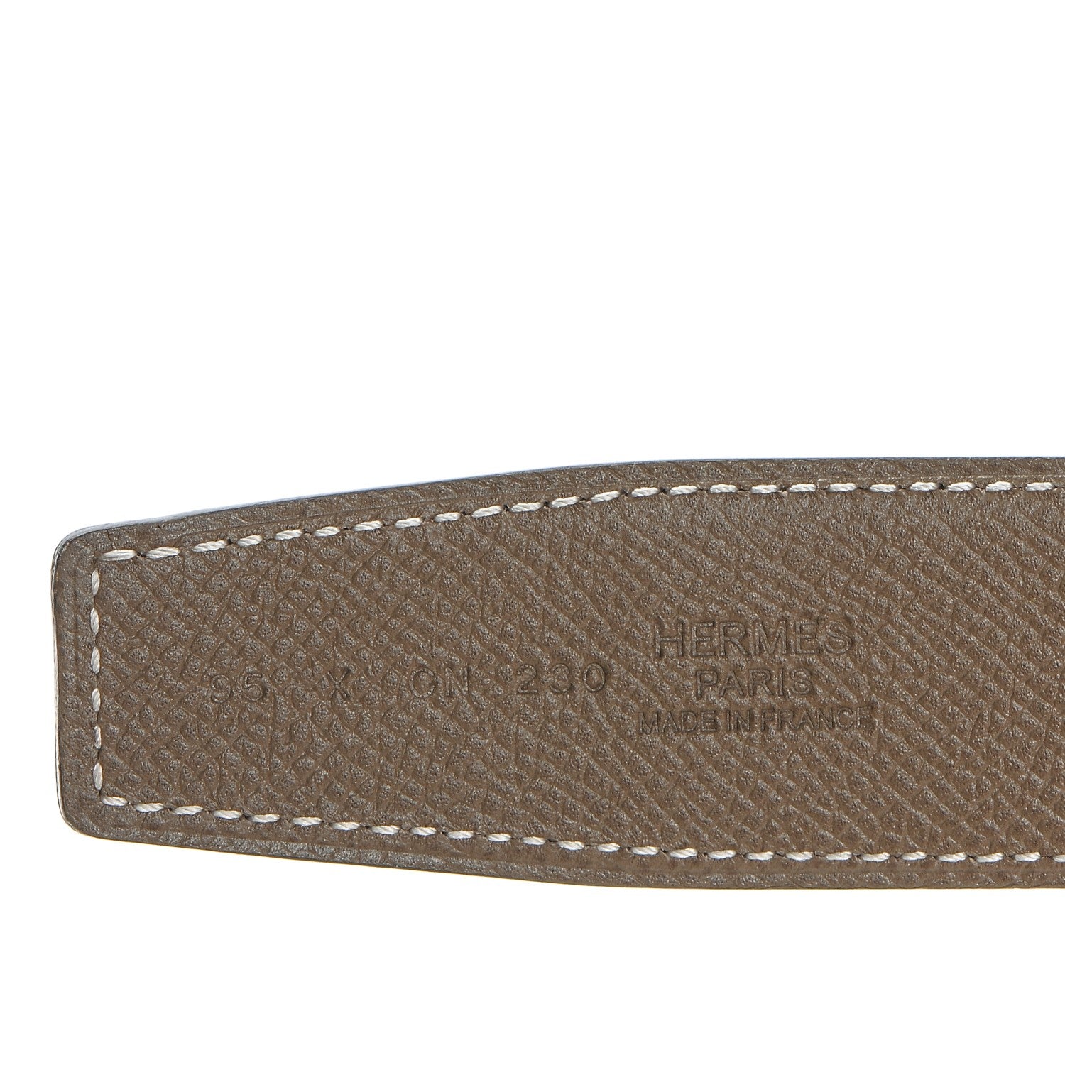 Hermes Epsom Swift 32mm Quizz H Belt 95 Etoupe Black 6 of 9