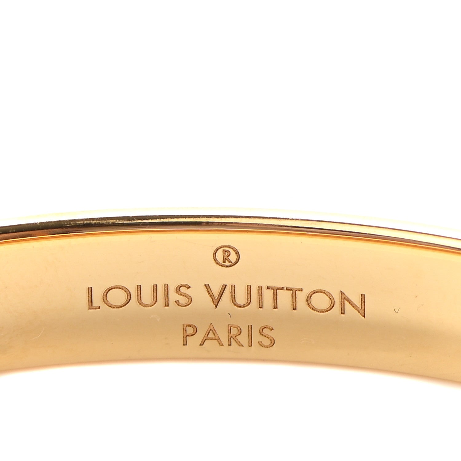 Louis Vuitton Brass Monogram Nanogram Cuff S Gold 5 of 7