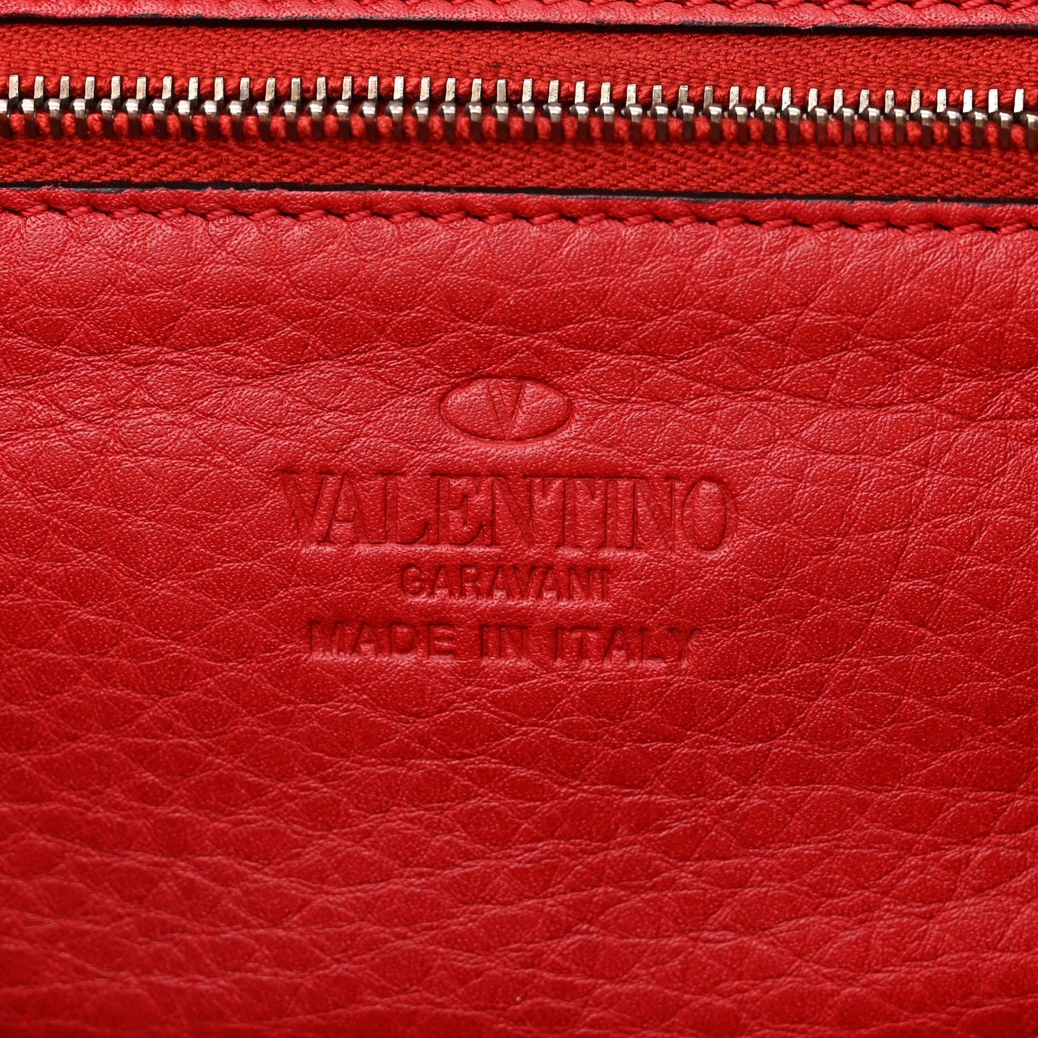 Valentino Garavani Pebbled Calfskin Small Rockstud Double Handle Tote Red 6 of 13