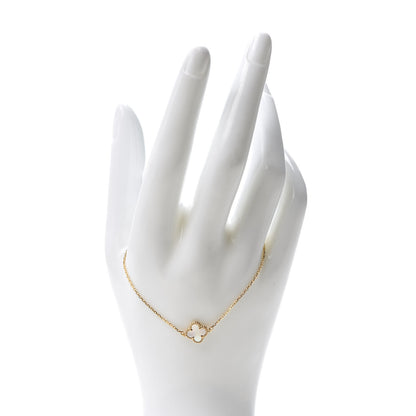 Van Cleef & Arpels 18K Yellow Gold Mother of Pearl Sweet Alhambra Bracelet 2 of 7
