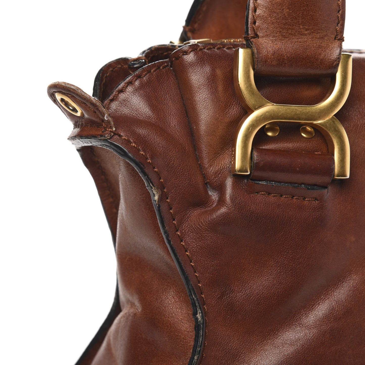 Calfskin Medium Marcie Satchel Mahogany