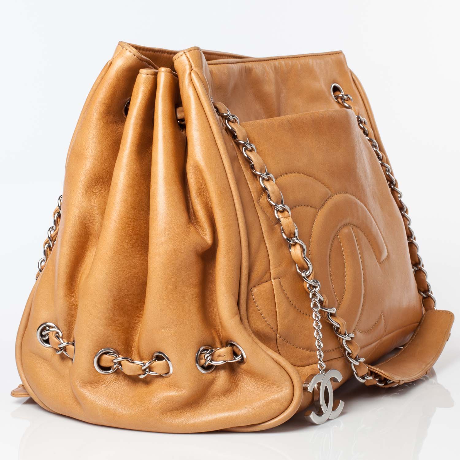 Chanel Leather Diagonal Ligne Large Tote Dark Beige 5 of 11