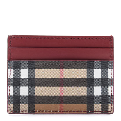 Burberry Smooth Calfskin Vintage Check Sandon Card Case Crimson 1 of 6