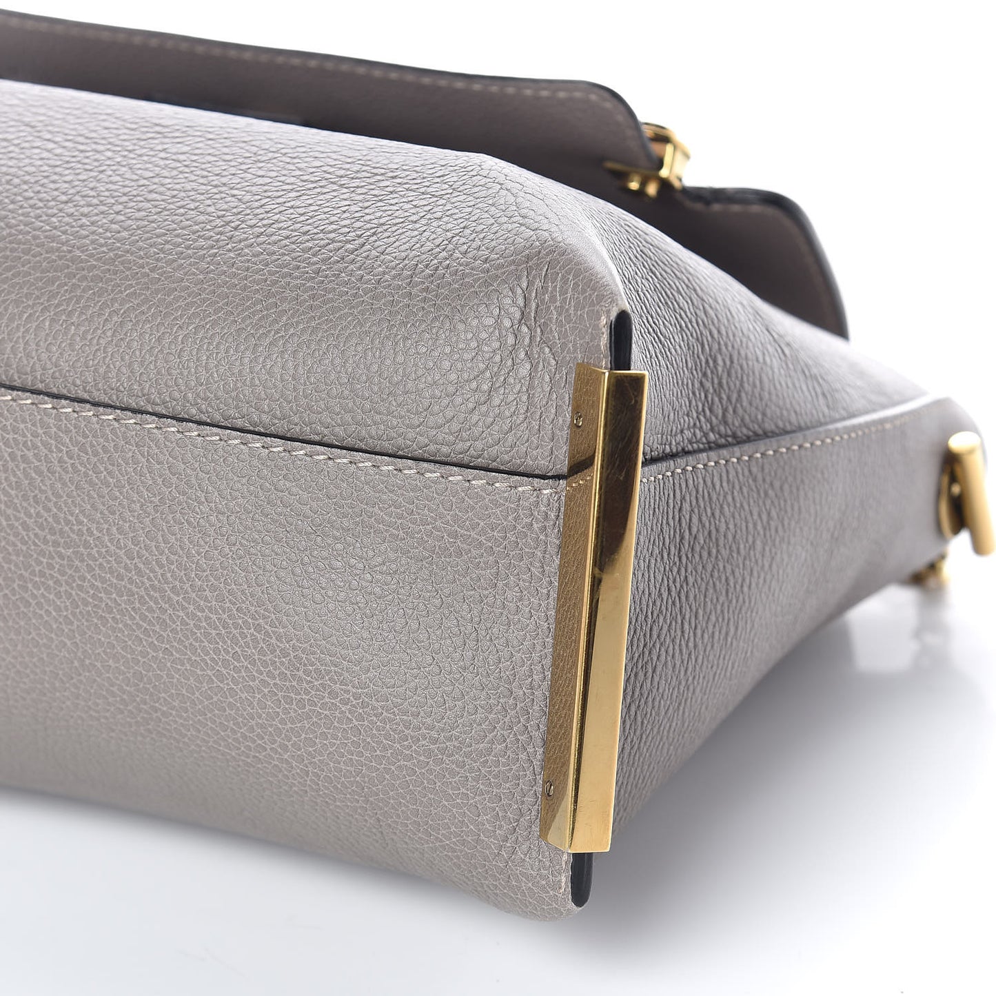 Calfskin Medium Clare Top Handle Bag Motty Grey