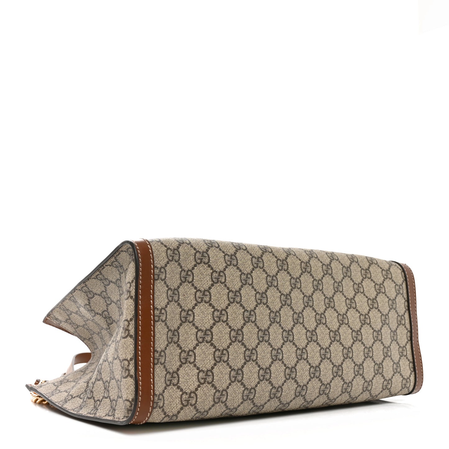 GG Supreme Monogram Medium Padlock Tote Beige Cuir