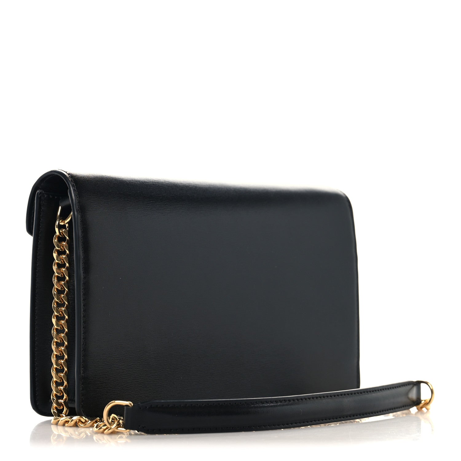 Celine Shiny Calfskin Triomphe Margo Wallet on Chain Black 3 of 10