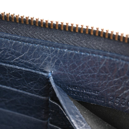 Balenciaga Agneau Classic Hardware Continental Zip Around Wallet Bleu Obscur 7 of 14