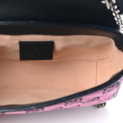 Gucci Monogram Multicolor Matelasse Diagonal Super Mini GG Marmont Shoulder Bag Pink Blue 5 of 9