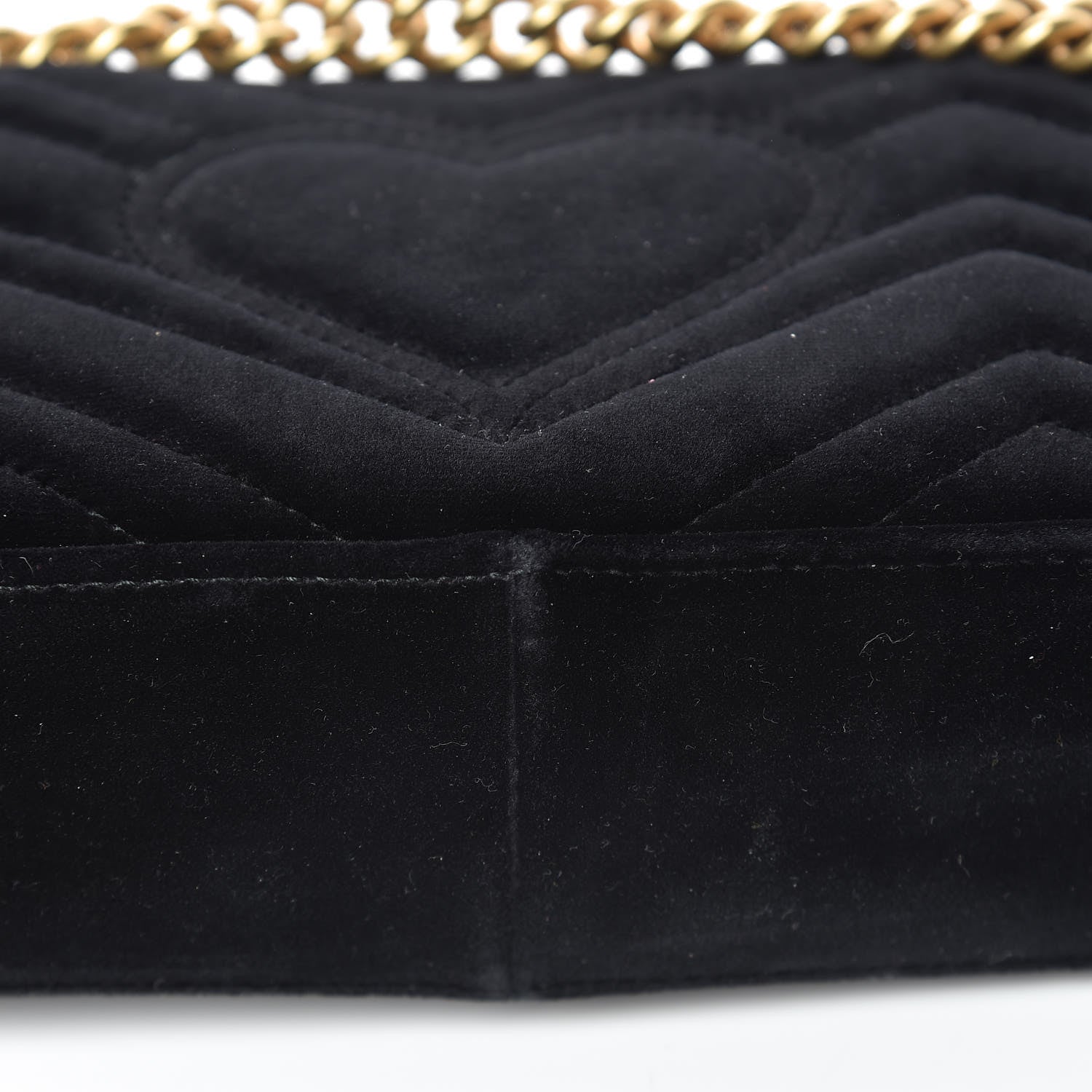 Gucci Velvet Matelasse Mini GG Marmont Shoulder Bag Black 12 of 13