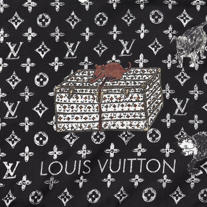 Louis Vuitton Silk Catogram Classic Square Scarf Black 3 of 5