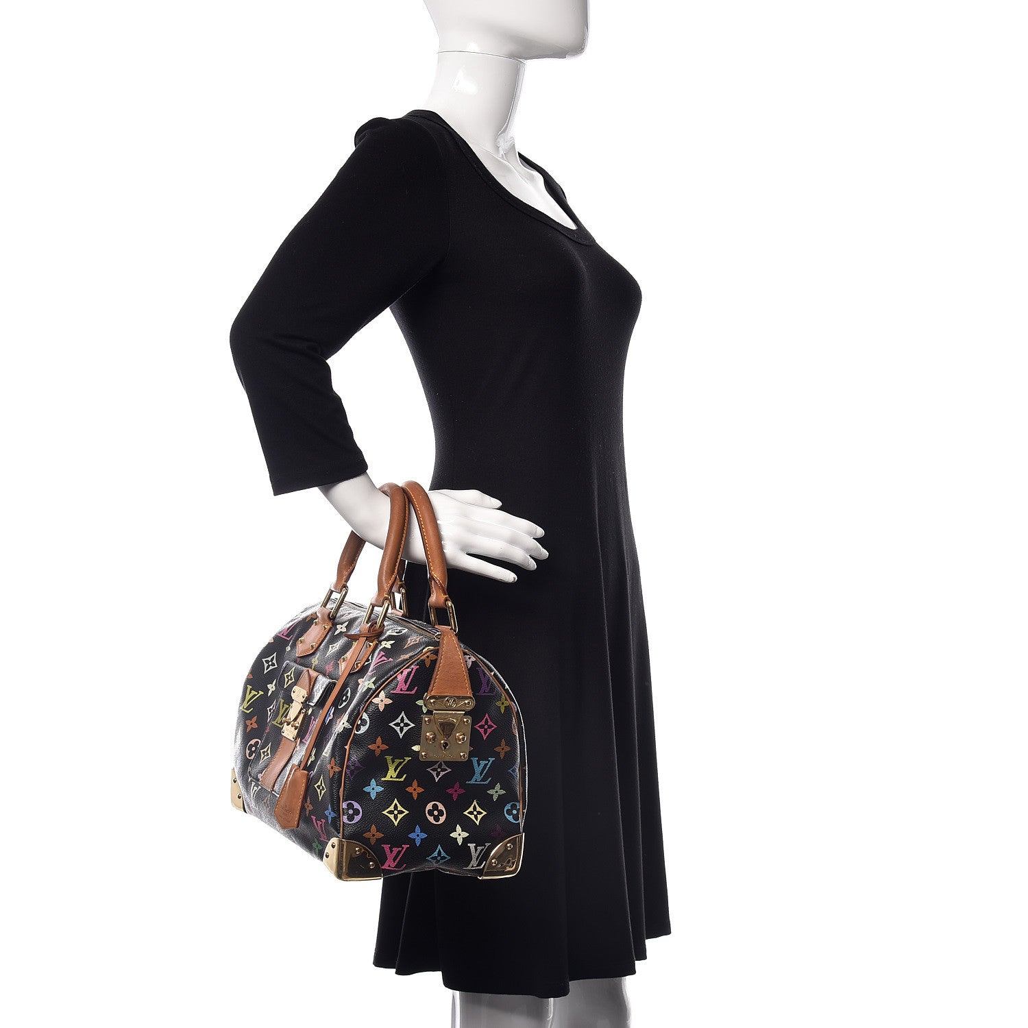 Louis Vuitton Monogram Multicolor Speedy 30 Black 2 of 25