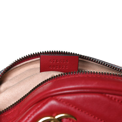 Gucci Calfskin Matelasse GG Marmont Belt Bag 85 34 Hibiscus Red 7 of 17