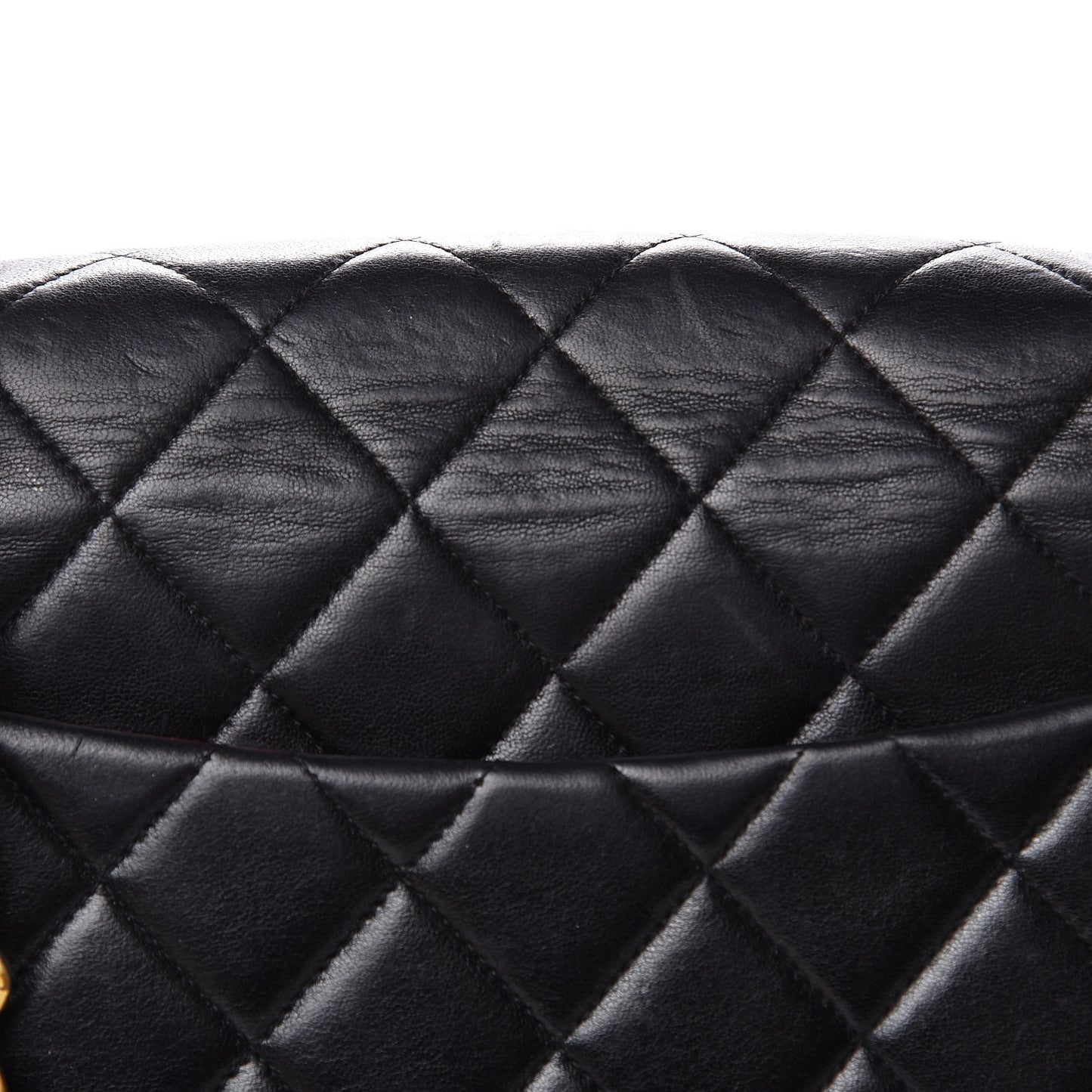 Lambskin Quilted Jumbo Single Flap Black
