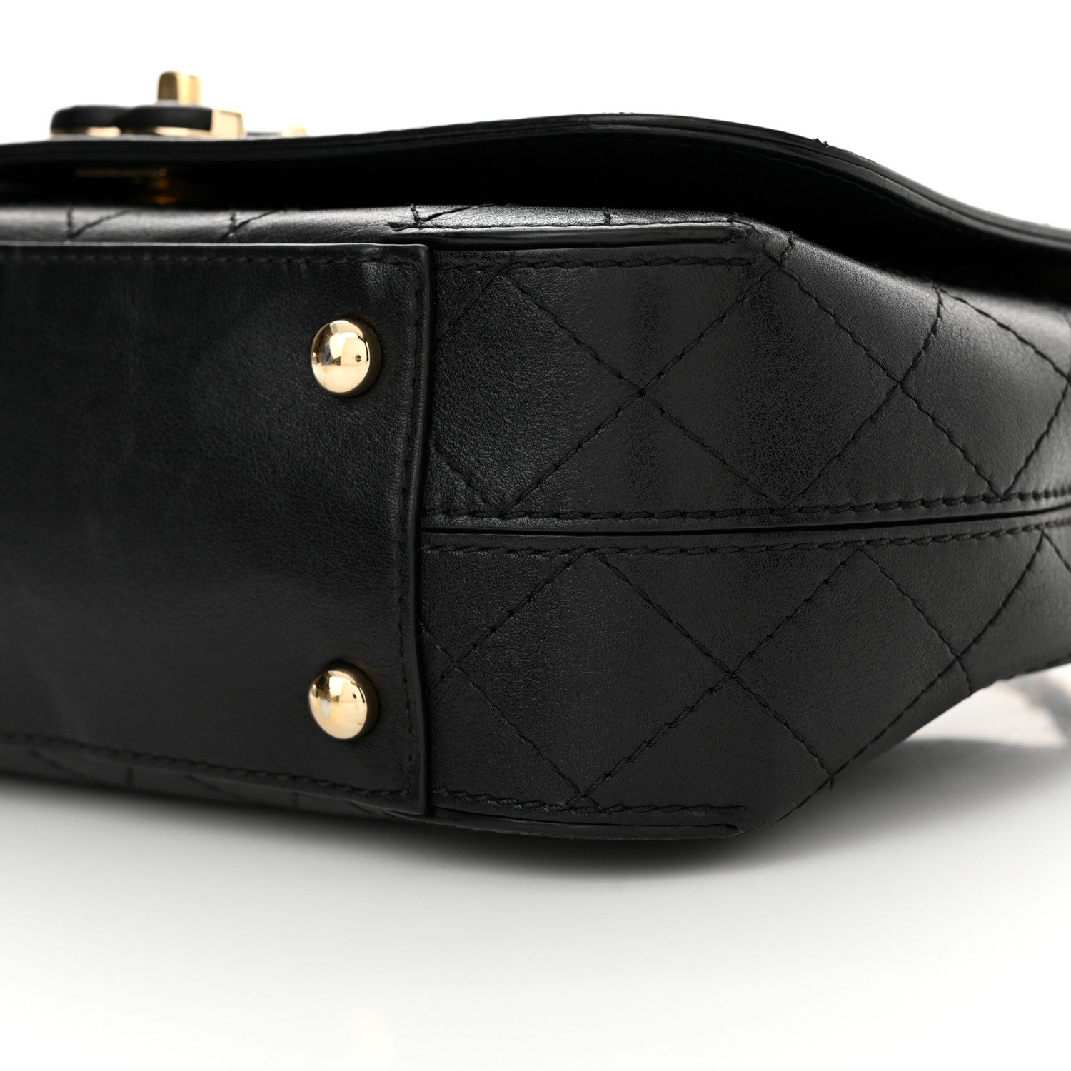 Chanel Calfskin Stitched Medium Covered CC Flap Bag Black 10 of 12