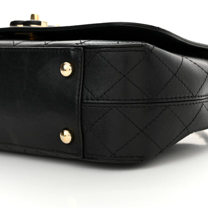 Chanel Calfskin Stitched Medium Covered CC Flap Bag Black 10 of 12