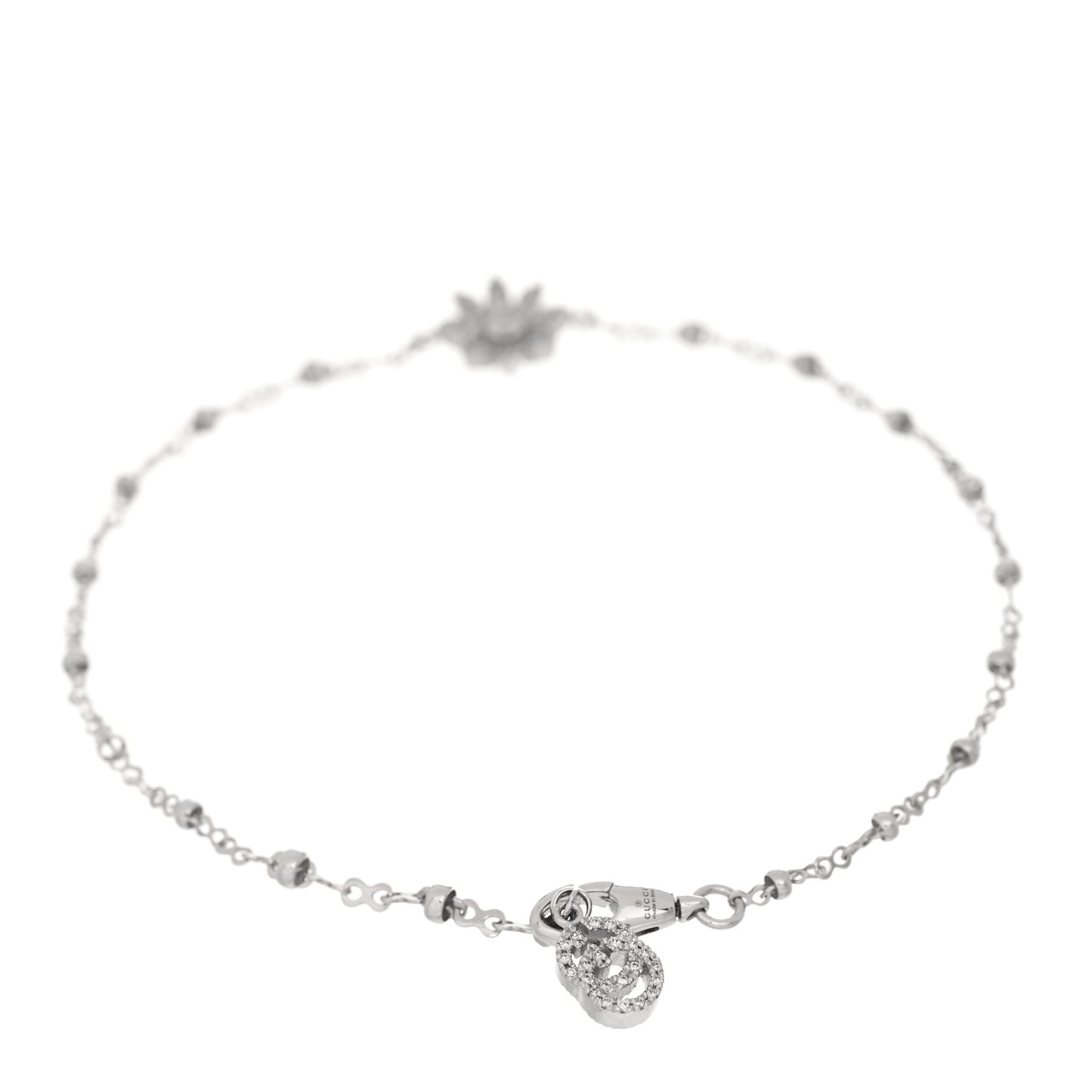 18K White Gold Diamond Flora Station Bracelet