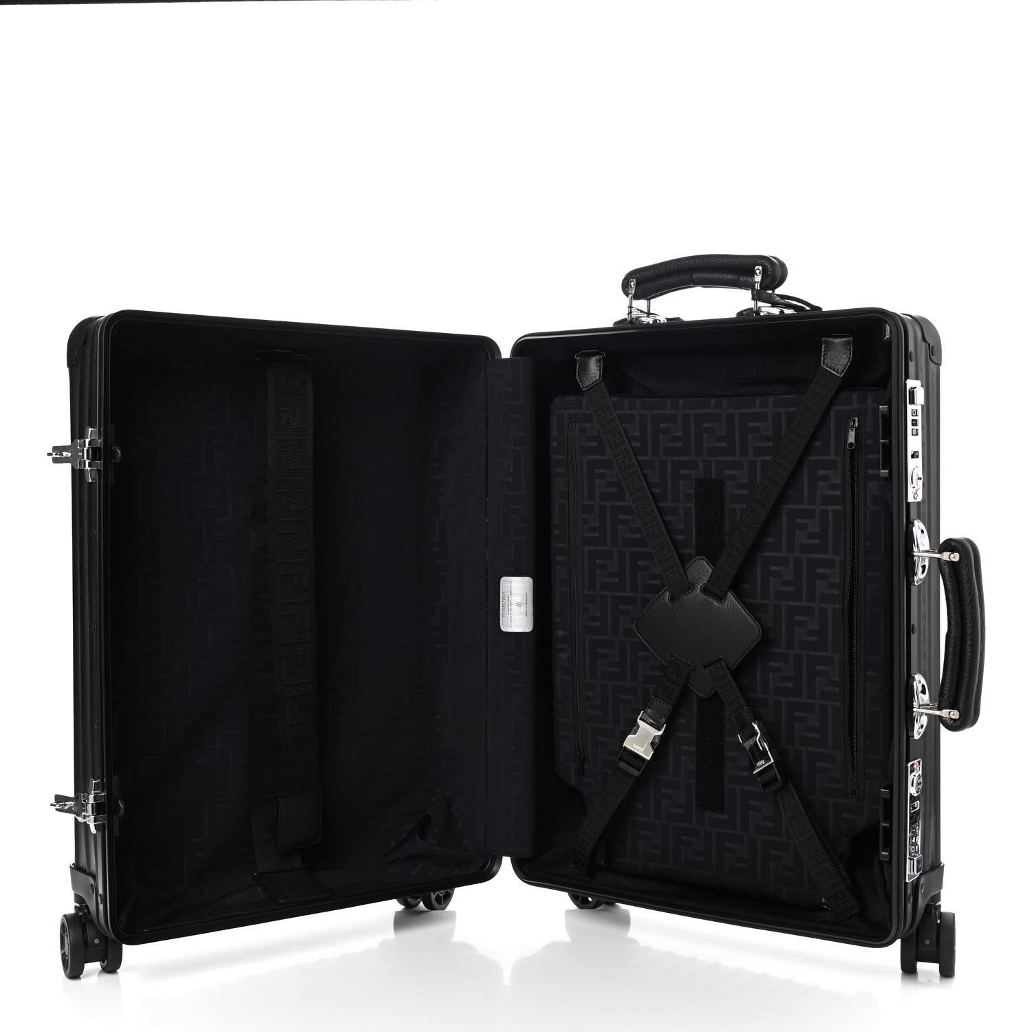 Fendi X RIMOWA Aluminum FF Print Roll Away Carry On Luggage Black 4 of 10