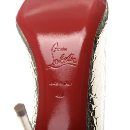 Christian Louboutin Metallo Cocco Clare 80 Pumps 40 Platine 8 of 8