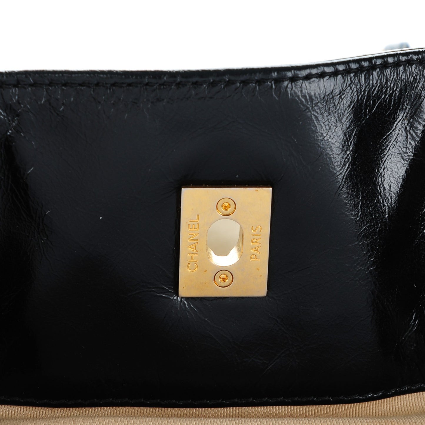 Calfskin Quilted In The Mix Shopping Tote Beige Black