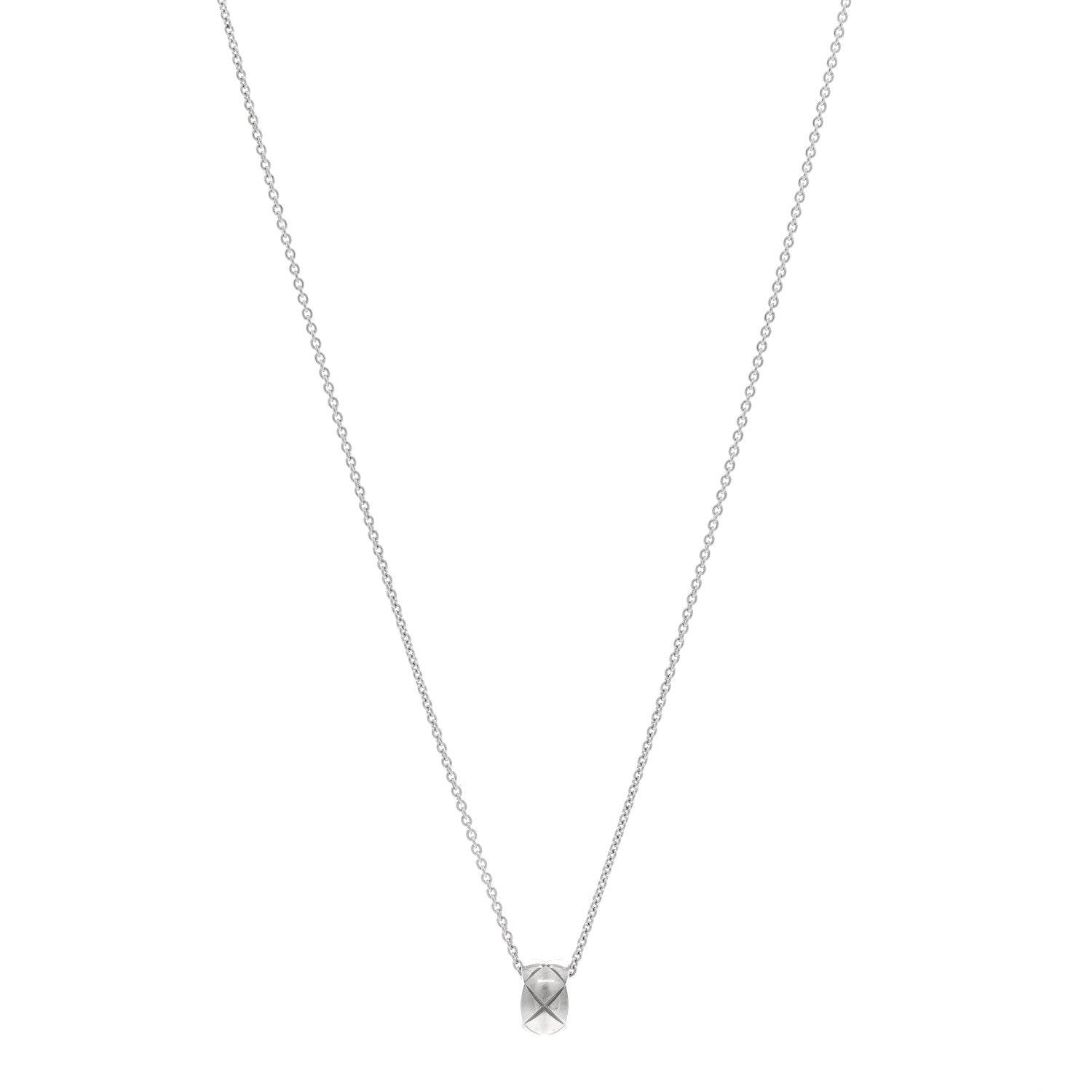 Chanel 18K White Gold Coco Crush Pendant Necklace 1 of 5