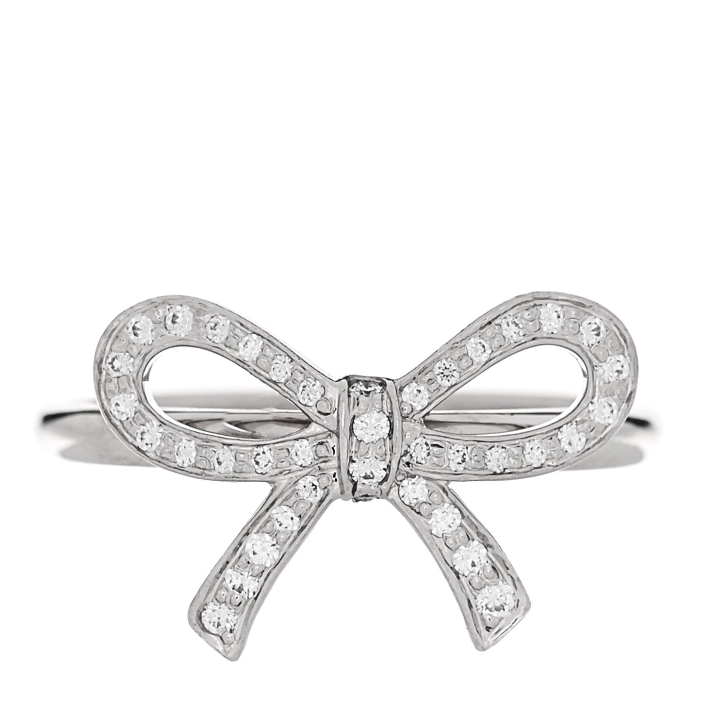 Platinum Diamond Bow Ring 53 6.5