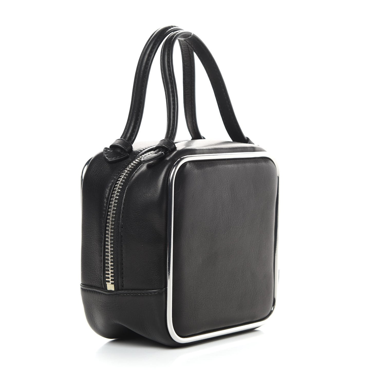 Supple Calfskin Halo Top Handle Bag Black