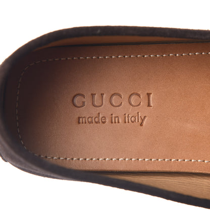 Gucci Suede Web Mens Horsebit Driver Loafers 8.5 Cocoa 7 of 9