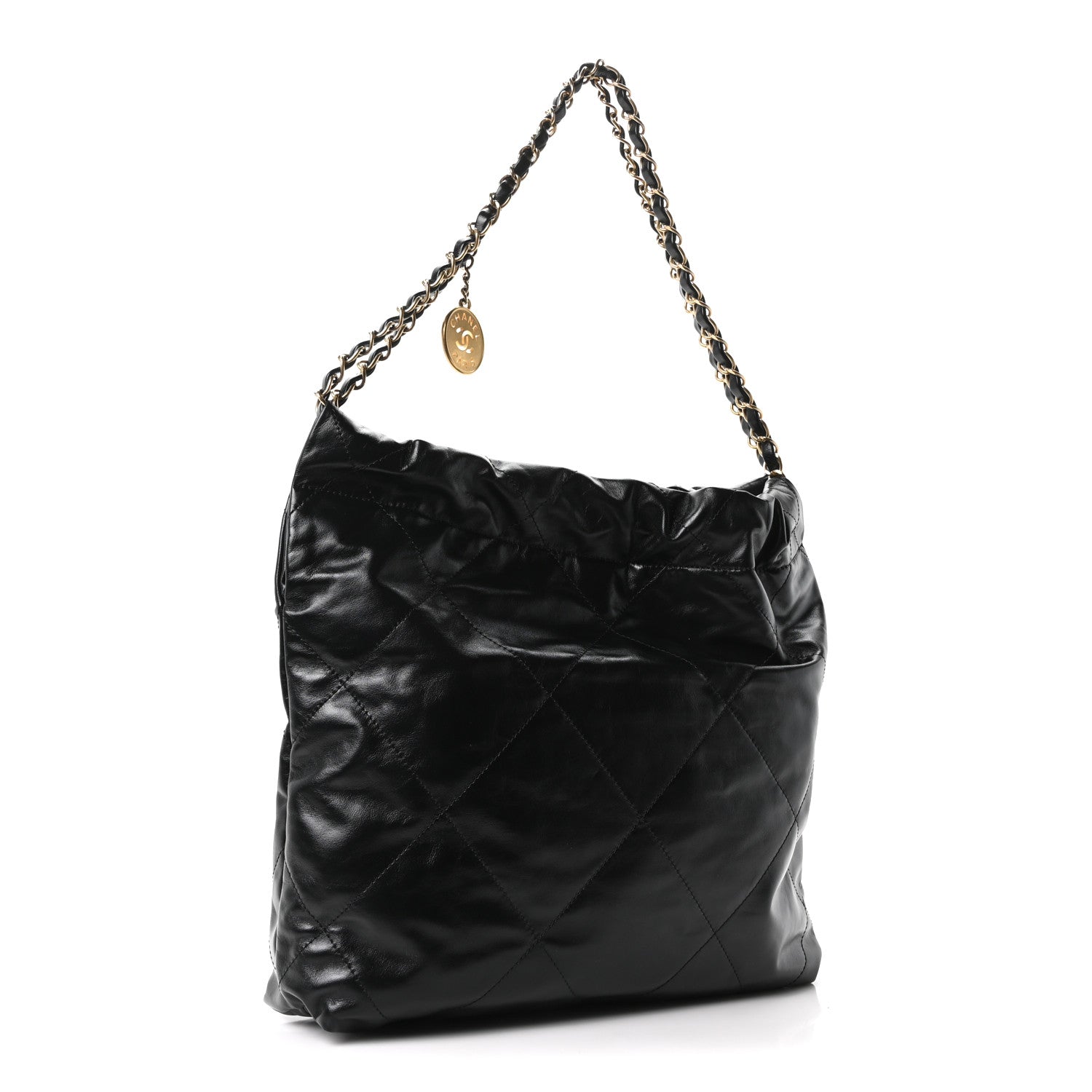 Chanel Shiny Calfskin Quilted Small Chanel 22 Black 4 of 12